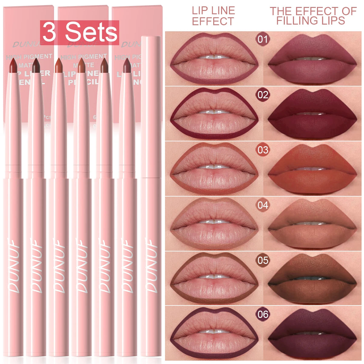 Waterproof Precision Lip Liner Kit – 6 Colors