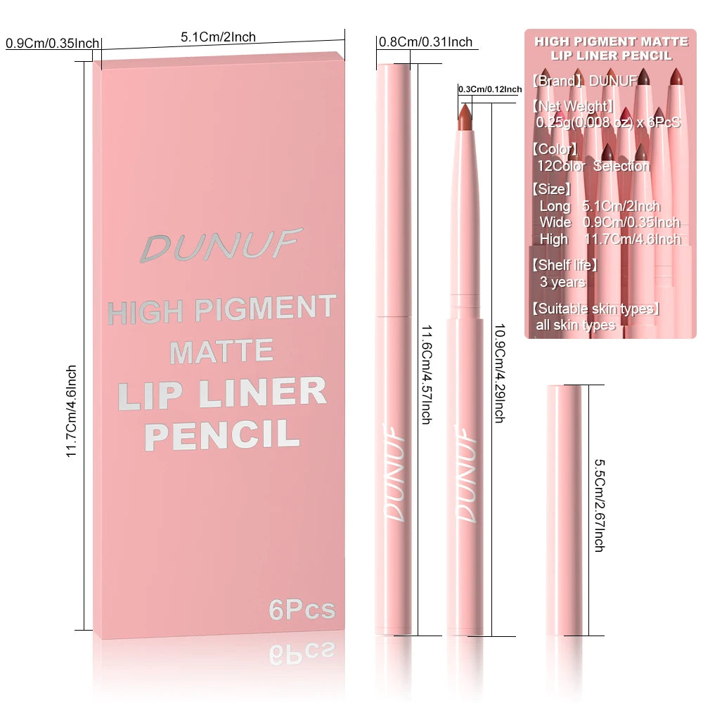 Waterproof Precision Lip Liner Kit – 6 Colors